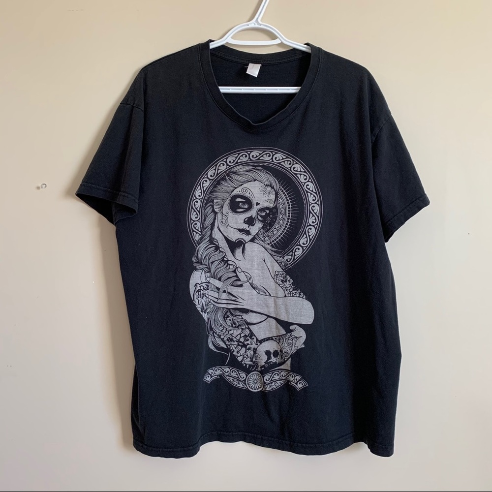 Last chance Sugar skull tattooed woman t shirt